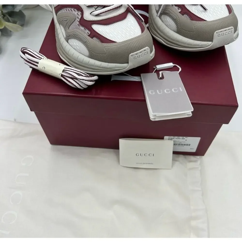Men's Gucci 2.0 sneakers in white/gray/burgundy size 9 made in Italy